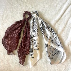 Anthropologie Two-pack Scarf Scrunchies